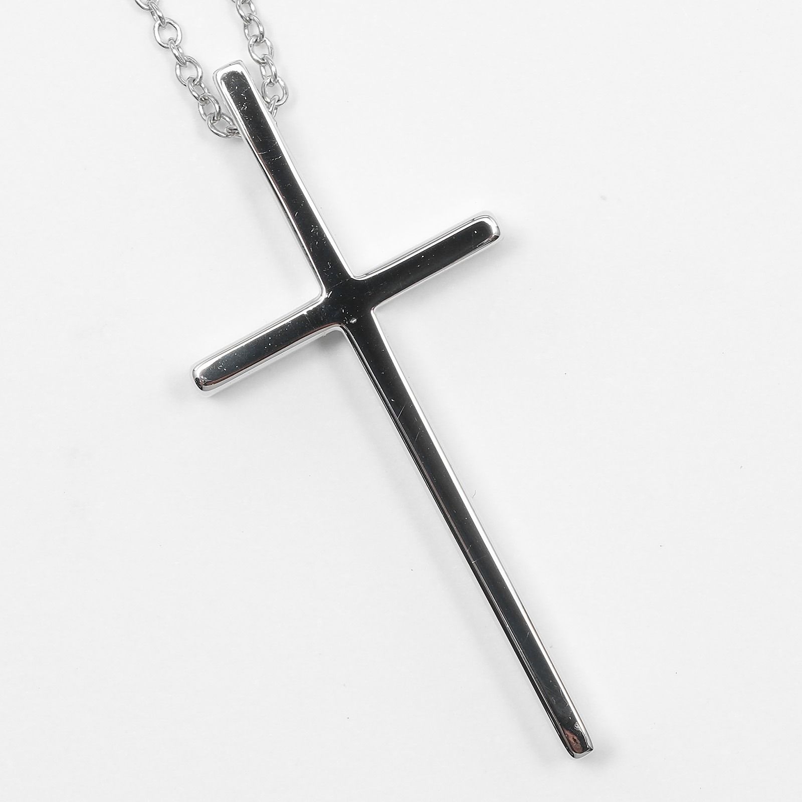 美品☆Tiffany & Co. メトロ クロスダイヤ ネックレス K18WG ティファニー TIFFANY＆CO メトロクロス ネックレス K18WG