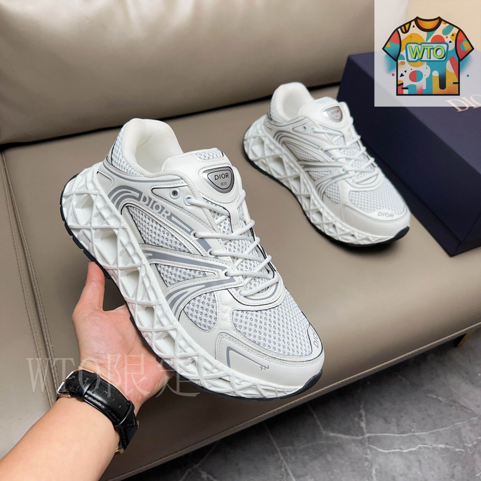 ディオール DIOR スニーカー B35 NXXT ファブリック & メッシュ B35 NXXT Sneaker – LIMITED AND NUMBERED EDITION Neon Blue
