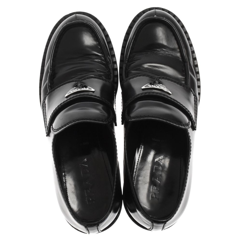 ◆PRADA◆チョコレートブラッシュドレザーローファー PRADA (プラダ) Chocolate Brushed Leather Loafers 2DE12