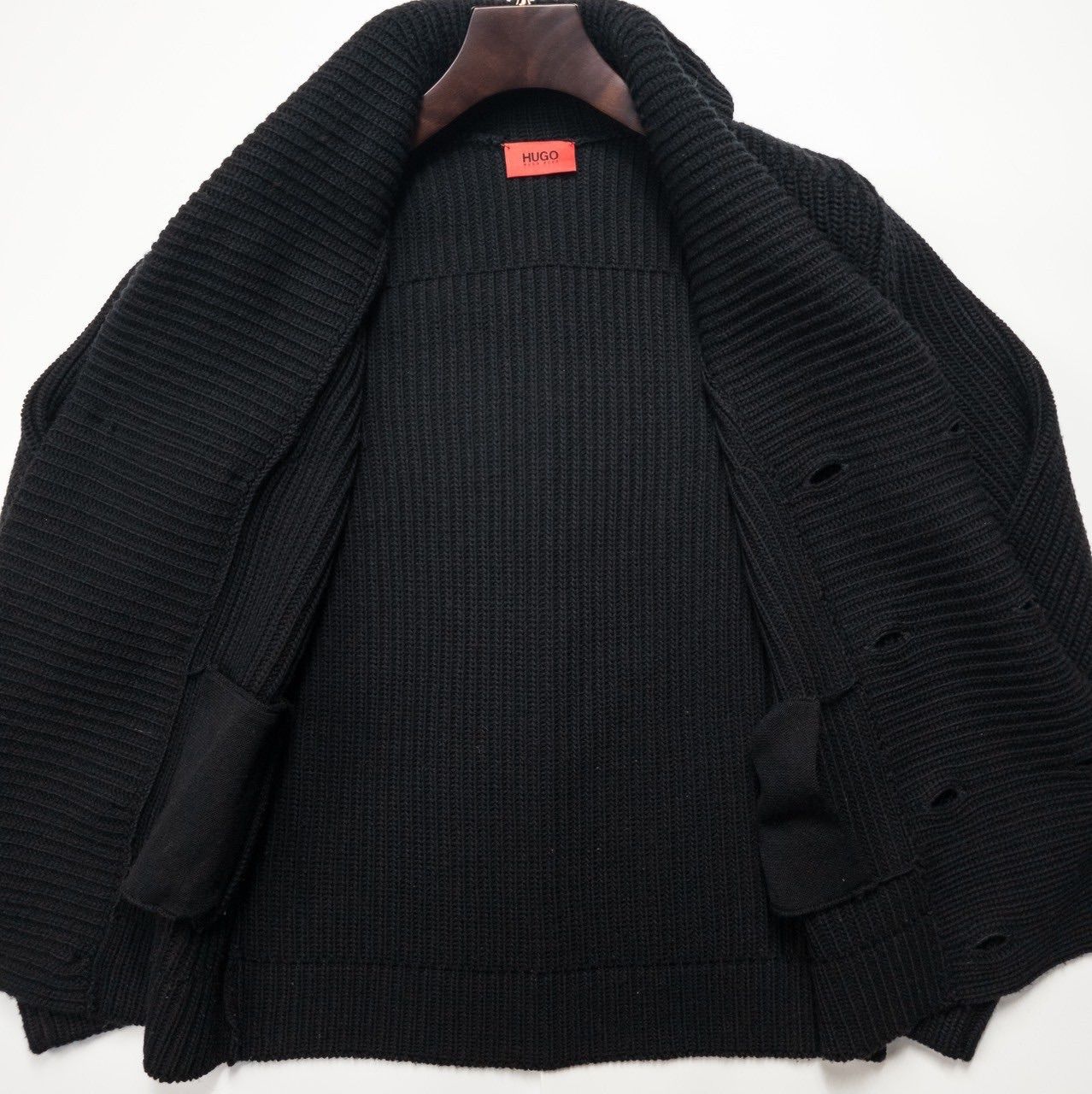 美品】ヒューゴボス HUGO BOSS ダブルブレストジャケット ニット 