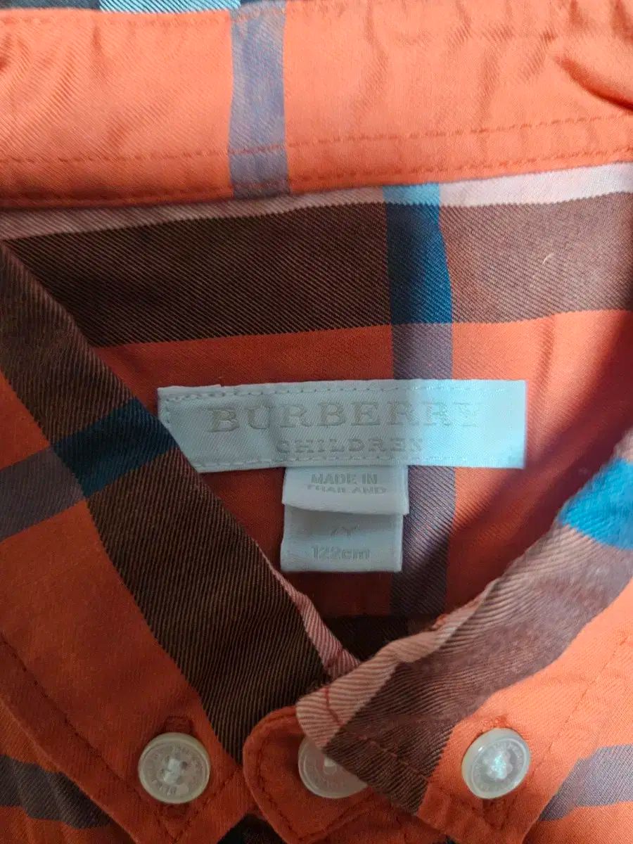 バーバリー キッズ ロングスリーブサザン レッドチェック 7 Y 122