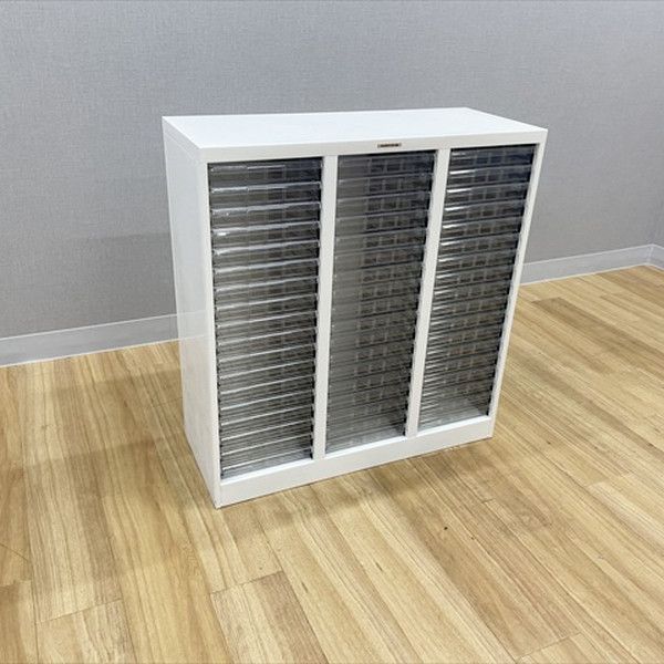 トレイキャビネット 3列18段 アバンテV2フロアケース A4対応 ホワイト