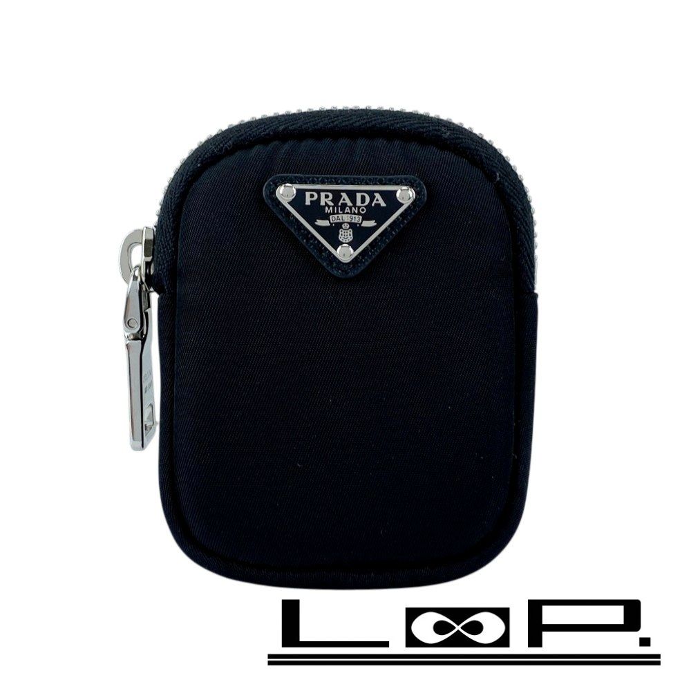 現行近】プラダ ムーン アクセサリーポーチ 三角ロゴ レザー ナイロン