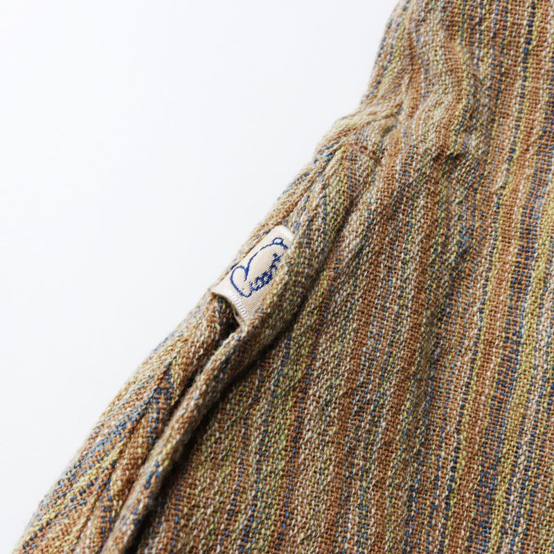 USAATO うさと 手織り 手紡ぎ ストライプ織り 釦開閉 ロング  