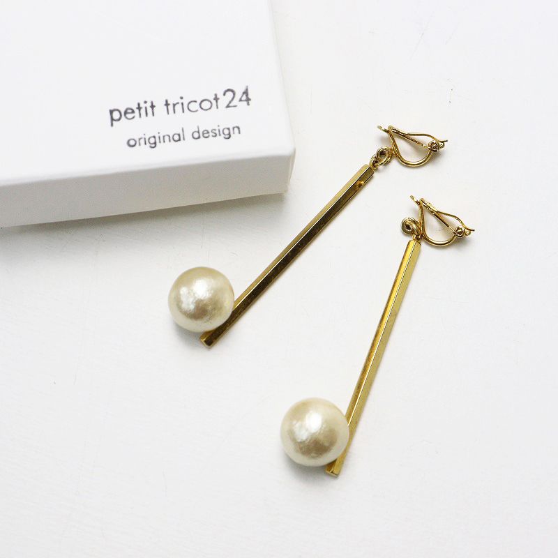 プチローブノア Petite robe noire コットンパール イヤリング 