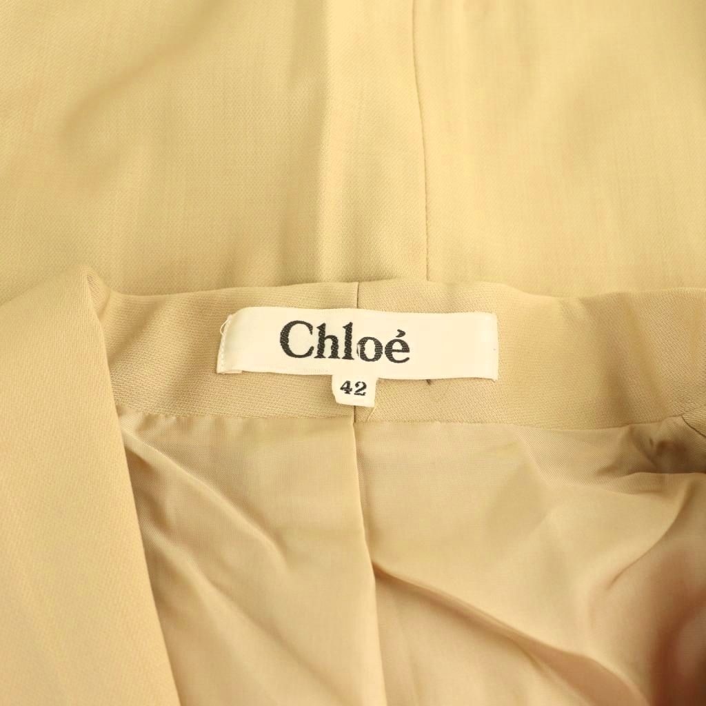 クロエ　ジャケット クロエ CHLOE ショールカラージャケット 背抜き ウール 42