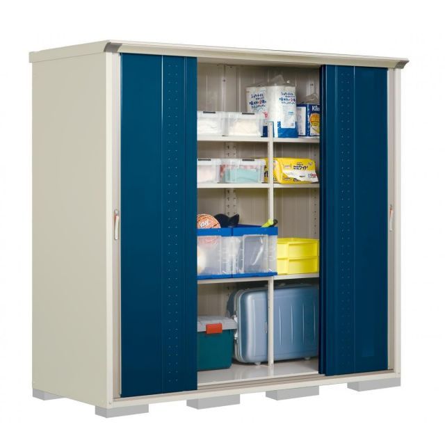 タクボ 小型物置 グランプレステージ 全面棚タイプ ディープブルー GP-229AFDB 収納庫 4枚扉