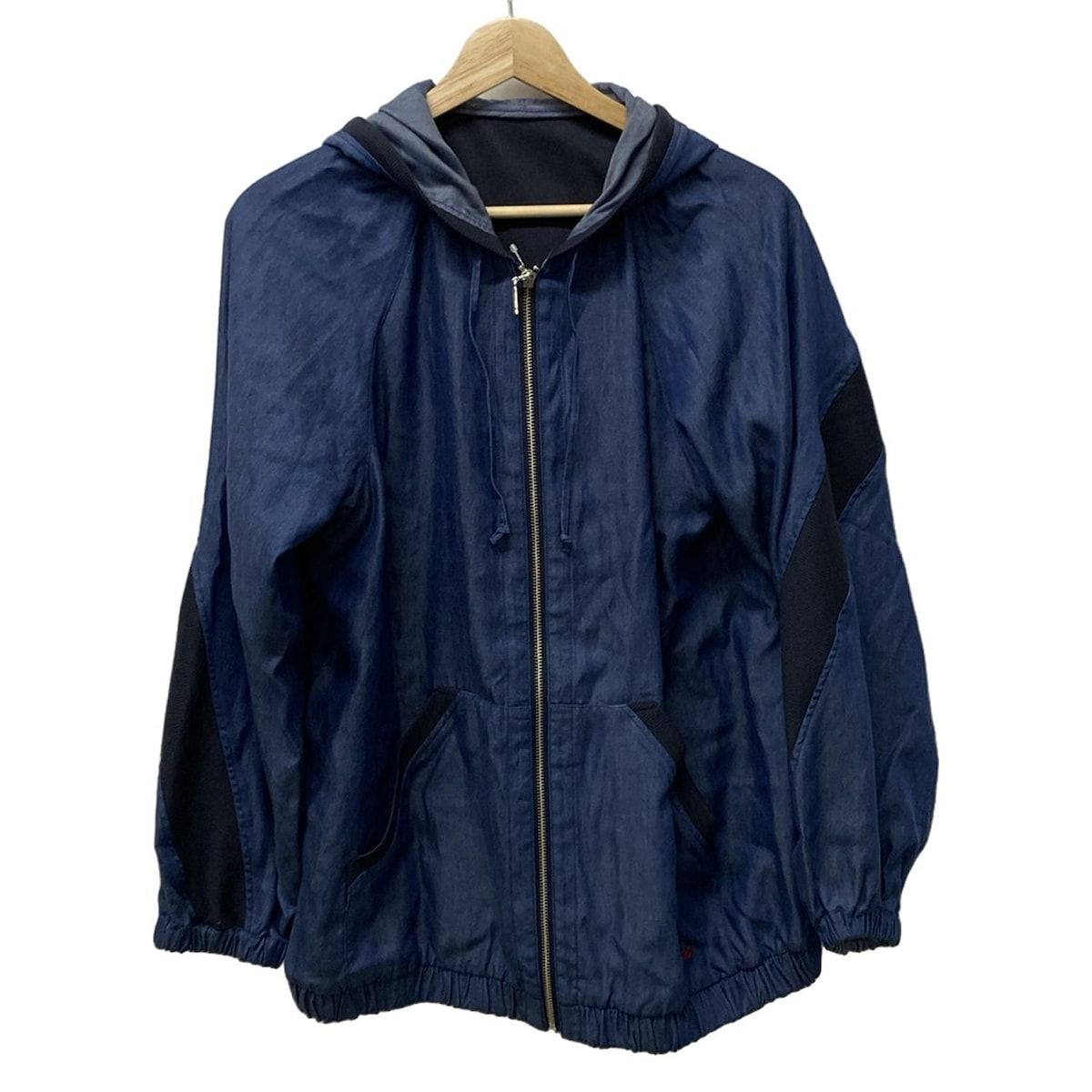 ROCHAS ロシャス ブルゾン サイズ11 M レディース - ネイビー×黒 長袖|ジップアップ|MUSE BY ROCHAS Premiere|春|秋