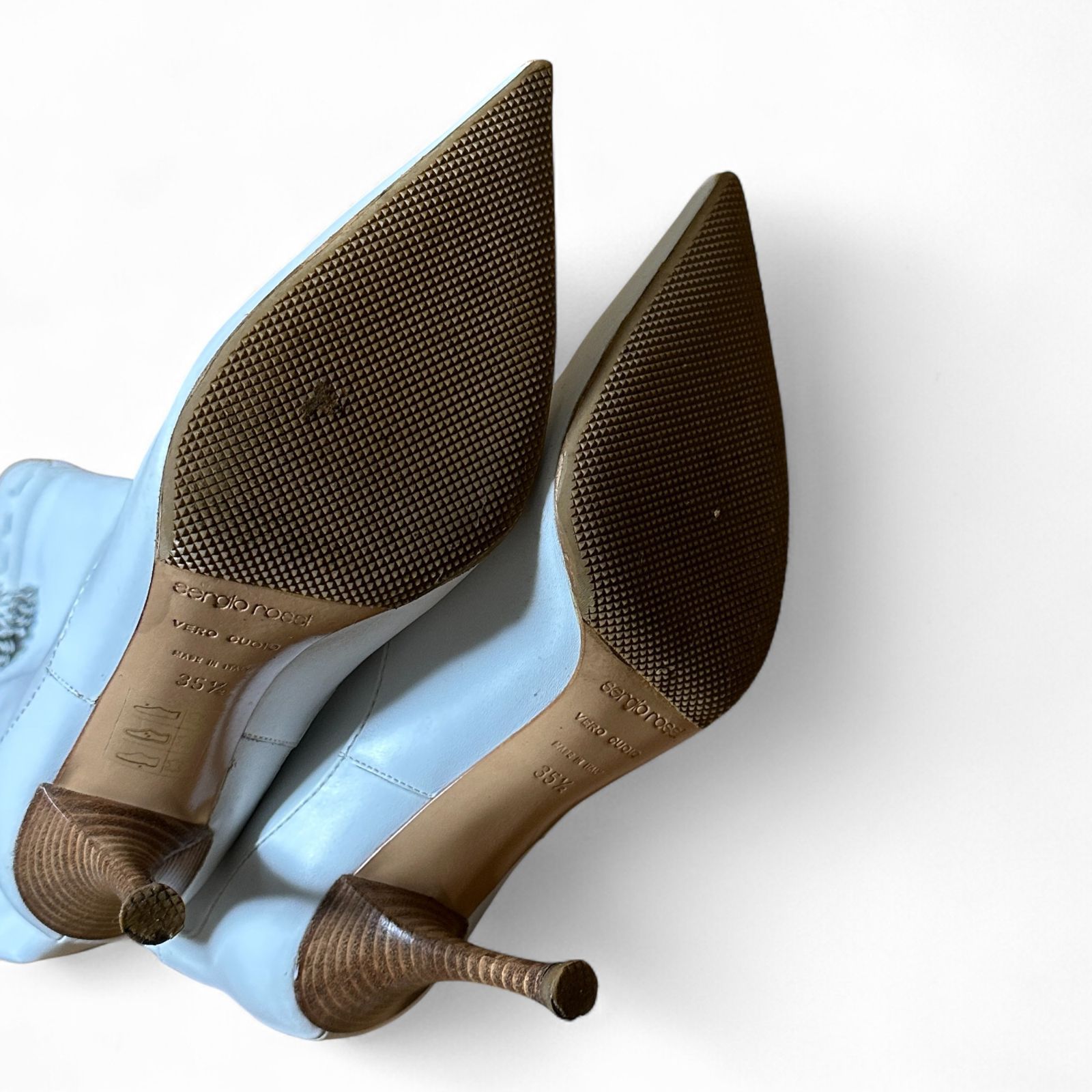 sergio rossi ホワイト ロングウエスタンブーツ サイズ35 1|2 Pelle Seta Calf A8N00 Bianco セルジオロッシ KIN-KAAI_COM