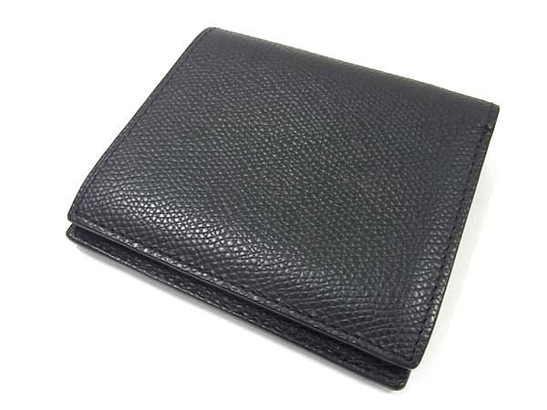 カミーユフォルネ 二つ折り財布 コンパクト 黒 トリヨン【小銭入れ付き