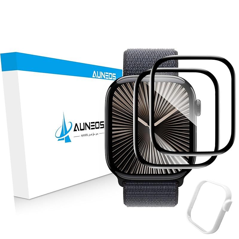【ガイド枠付・2024年秋改良】AUNEOS for Apple Watch Series 10 用 42mm フィルム ガラスフィルム 対応 Apple Watch series 10 強化ガラス アップルウォッチ Apple Watch series 0