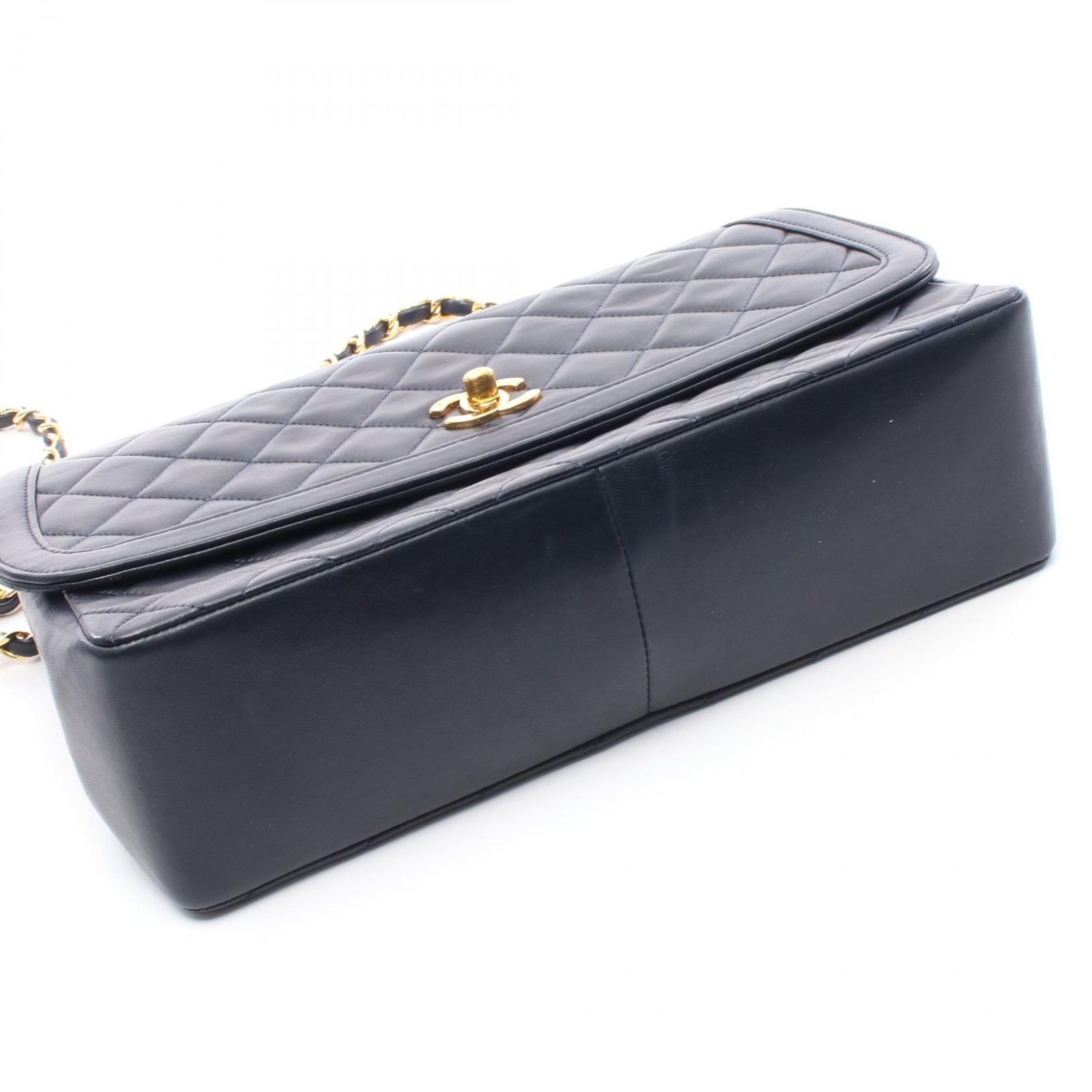 シャネル CHANEL ショルダーバッグ ネイビー ラムスキン（羊革