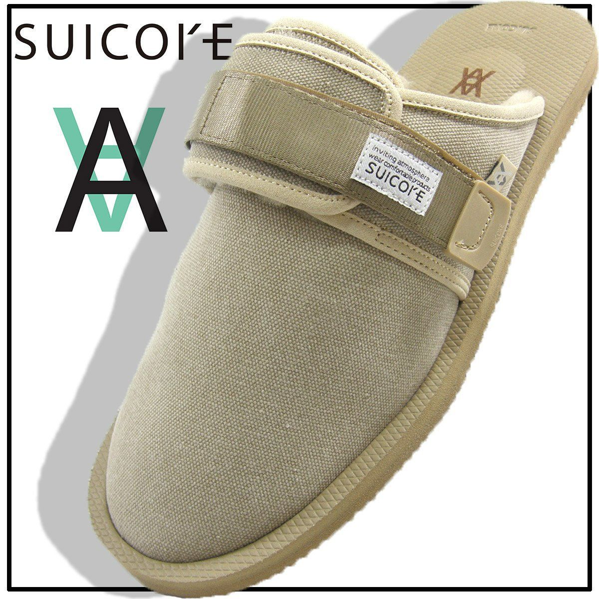 【新品】 SUICOKE ZAVO by Daniel Arsham / スイコック ダニエルアーシャムムートン サンダル スリッポン キャンバス アッパー 抗菌 EVA ベージュ ダニエル アーシャム ポケモン