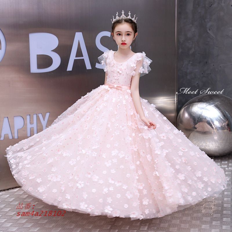 子供ドレス 発表会 ピアノ発表会 結婚式 フォーマル ドレス キッズドレス ジュニア 二次会 花嫁 パーティードレス 女の子 プリンセス 花の子 フラワーガール am 4 a 218102