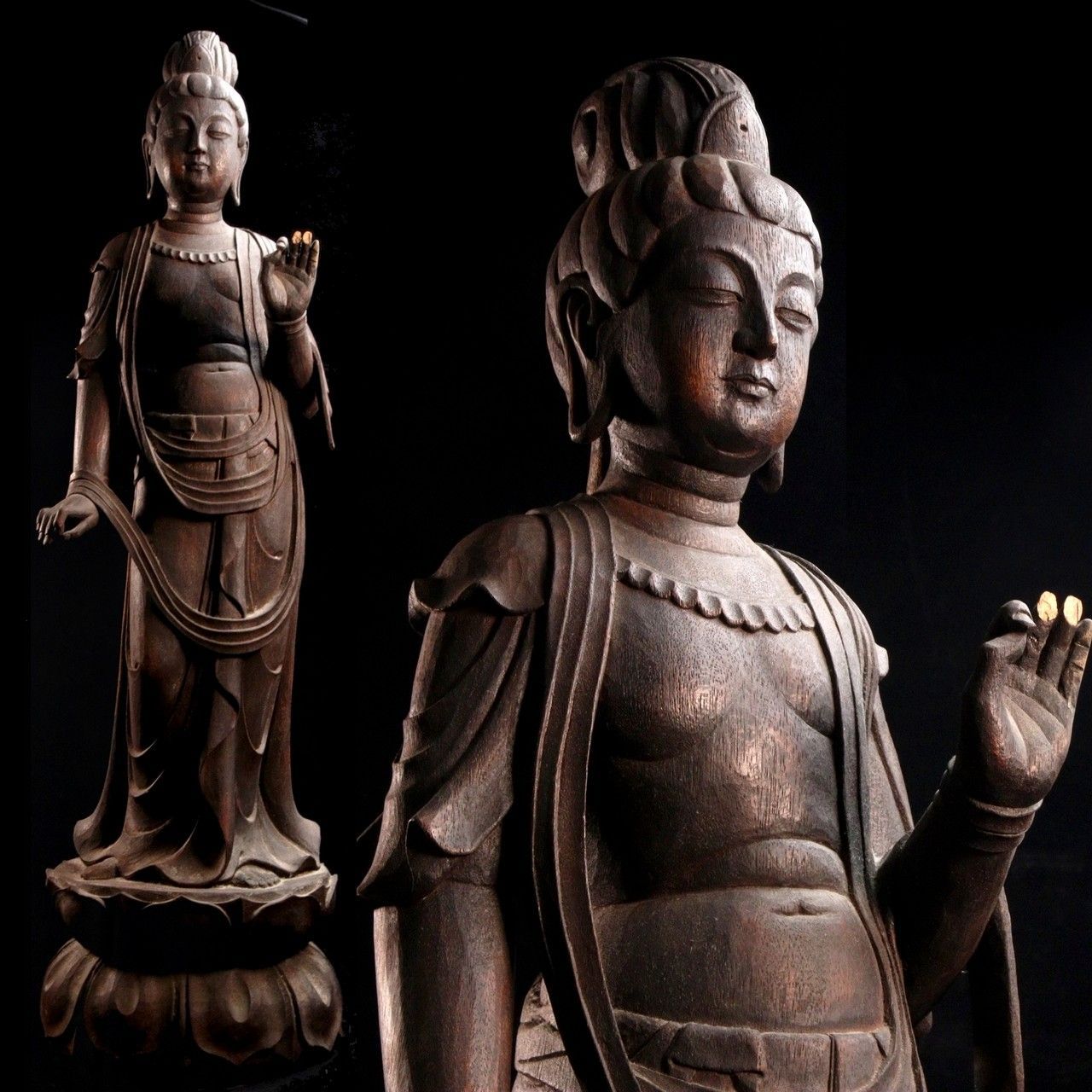 大型 観音菩薩 木彫　仏像 彫刻　開運　風水　置物　縁起物　インテリア　如意持ち 大型 観音菩薩 木彫 仏像 彫刻 開運 風水 置物 縁起物 インテリア 如意