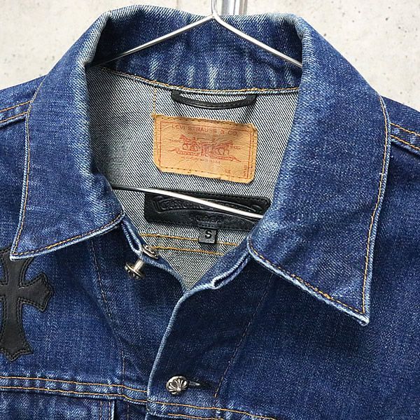 銀座店新品 クロムハーツSALE リーバイスクロスパッチ デニムJK 銀座店新品 クロムハーツSALE リーバイスクロスパッチ デニムJK
