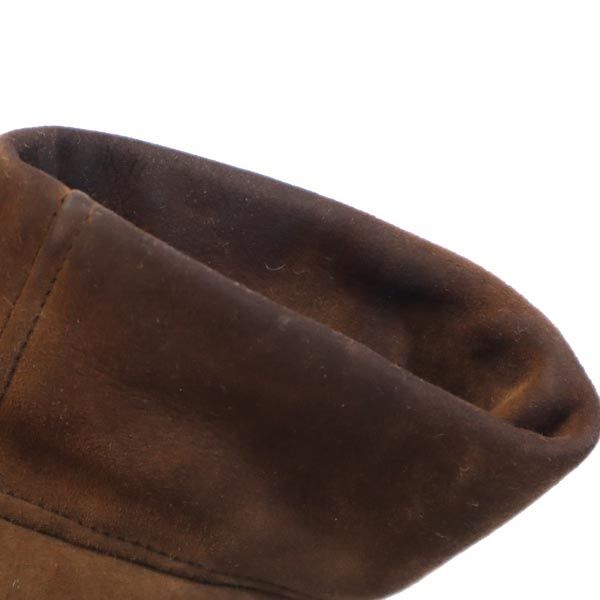 ロエベ 羊革 レザー ムートンジャケット 36 ブラウン LOEWE 本皮