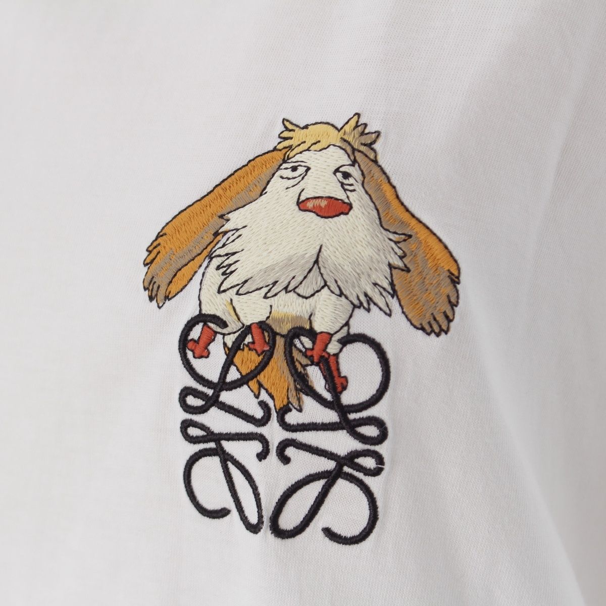 ロエベ スタジオジブリ コットン 刺繍 ロゴ アナグラム ヒン 半袖T  