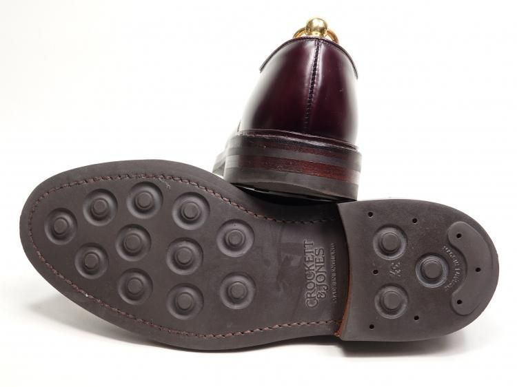 Crockett&Jones製 バーガンディ プレーントゥ Peal&Co 009 / 0523 使用数回 クロケット&ジョーンズ プレーントゥ バー