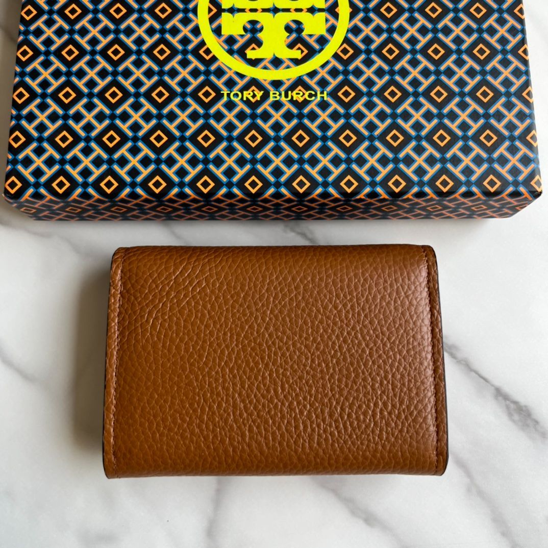 TORY BURCH トリーバーチ ミニウォレット レディース 二つ折り財布 コインケース アウトレット品 ブラウン #79394