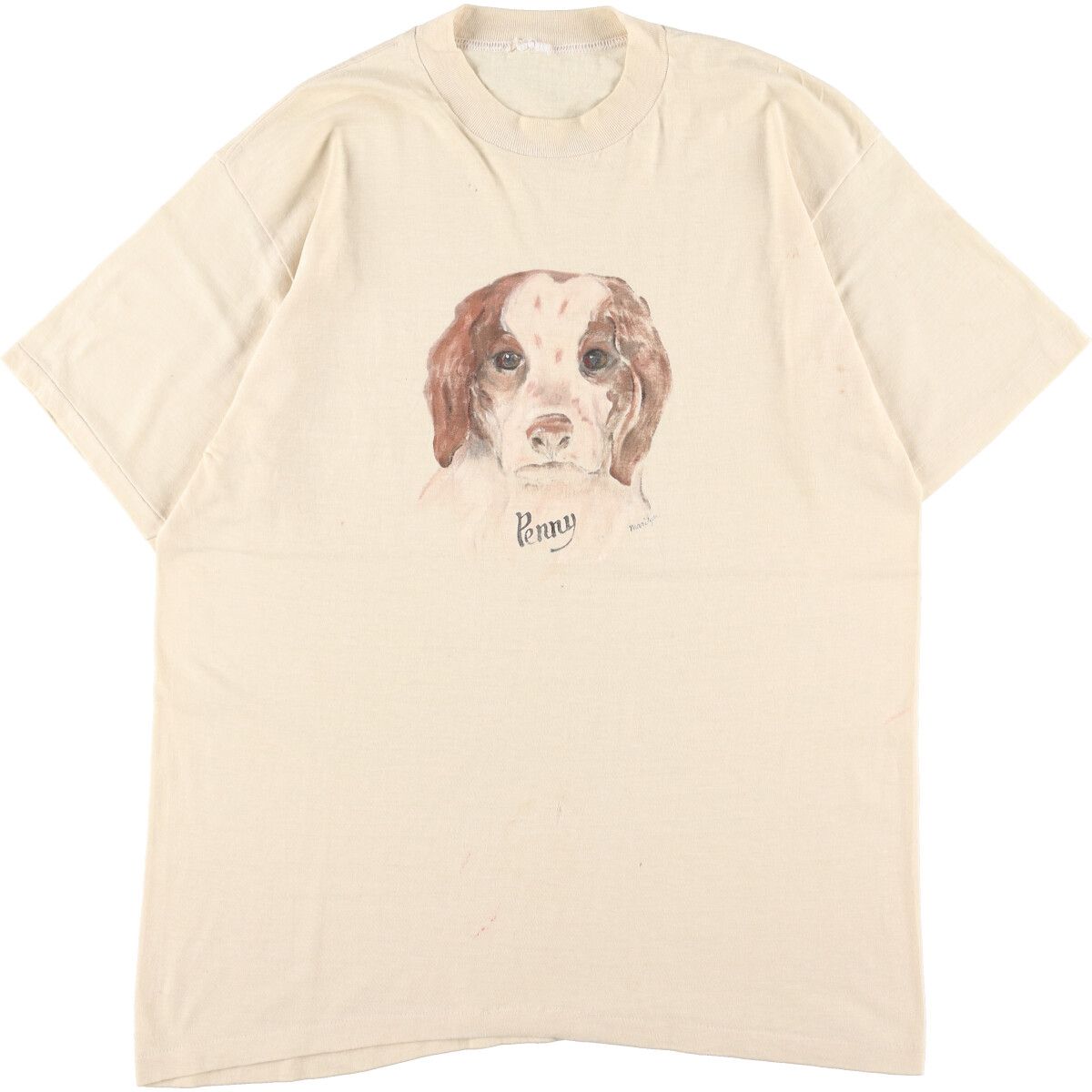 古着　犬　プリント　ロンT  Mサイズ Dog printed l/s T-shirt / 古着 犬 プリントTシャツ ロンT