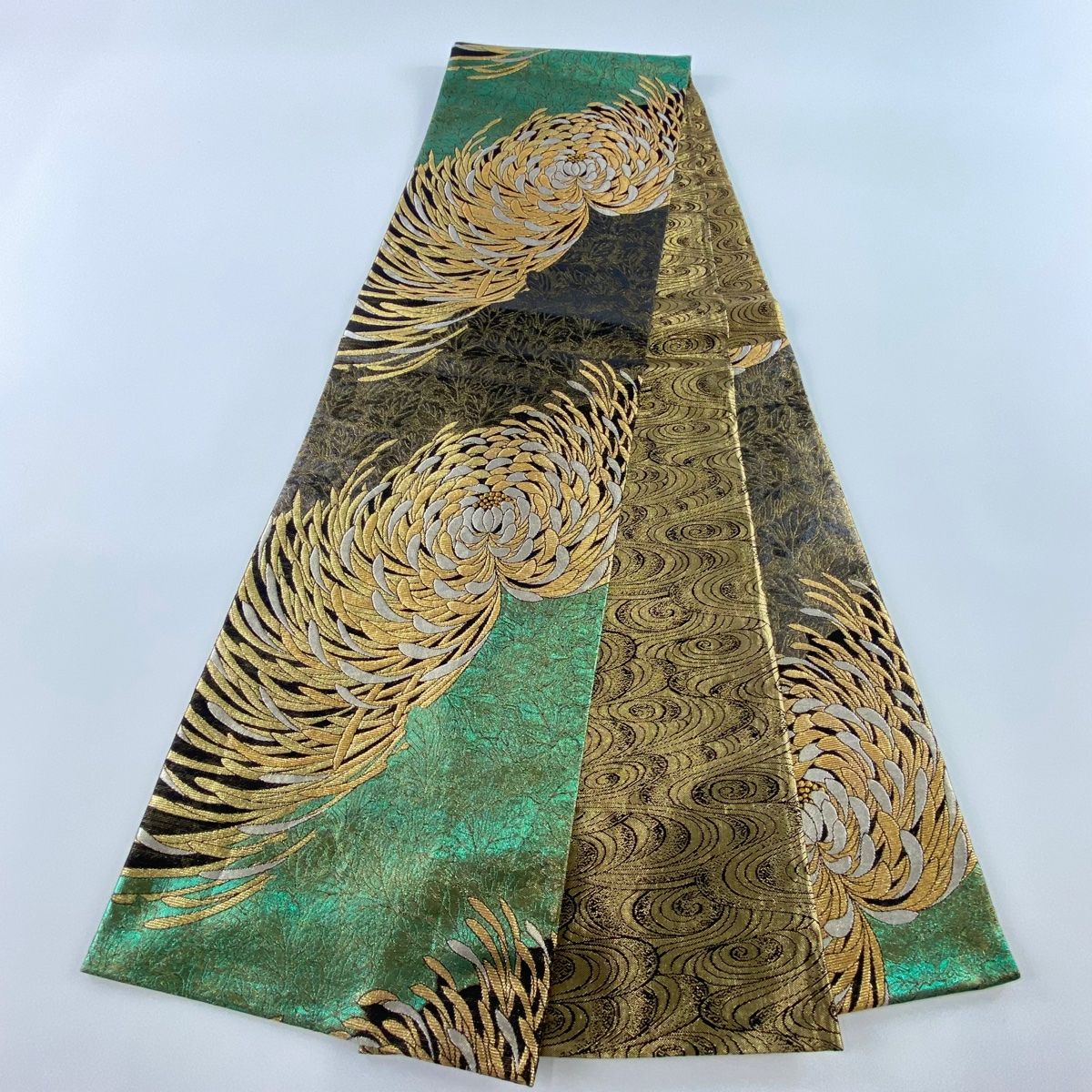 袋帯 美品 秀品 乱菊 金銀糸 箔 黒 六通 正絹 【中古】 - メルカリ