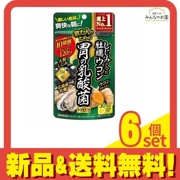 井藤漢方製薬 しじみの入った牡蠣ウコン胃の乳酸菌 PLUS 30日分 90粒 6個セット