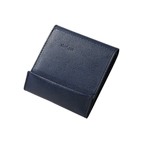 ネイビー [アブラサス 薄い財布 レザー 薄型 メンズ レディース 財布