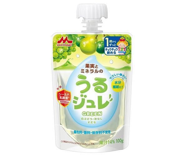 森永乳業 うるジュレ GREEN 100gパウチ×36本入× 2ケース ｜ 果実 ゼリー飲料 ベビー 赤ちゃん 水分補給 乳酸菌