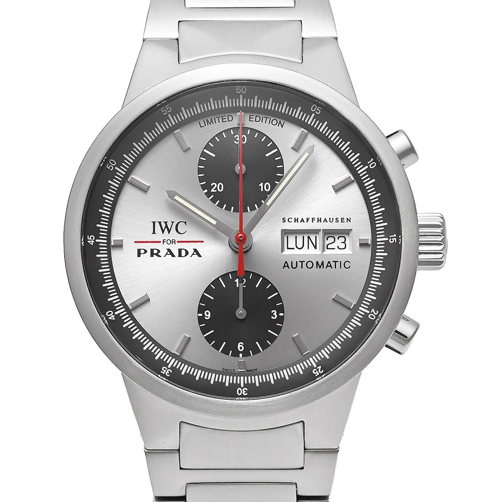 保証書付き IWC GST クロノ オートマティック PRADA 世界2000本限定 シルバー Ref.IW370801 中古品 メンズ 腕時計