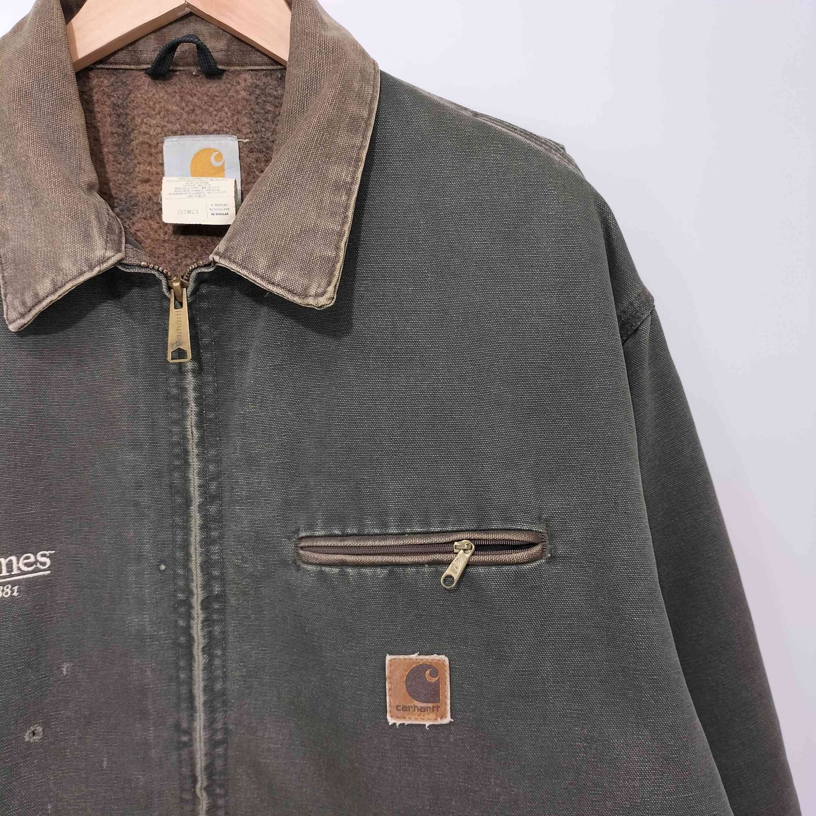 カーハート Carhartt 1997年 USA製 J97 MOSモスグリーン 企業ロゴ 裏地 