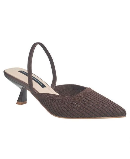 送料無料 フレンチコネクション レディース サンダル シューズ Ladies Coco Slingback Kitten Heel Brown