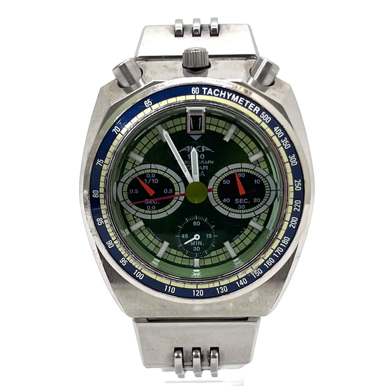 ◇ALBA◇アルバ AKA 1/10 ツノ クロノグラフ グリーン 緑 クォーツ