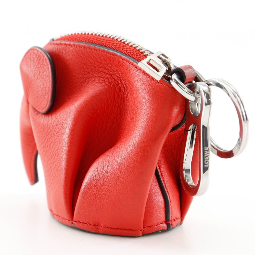 ロエベ　エレファントチャーム　レッド LOEWE】ロエベ エレファント バッグチャーム 199.30.N96 レザー