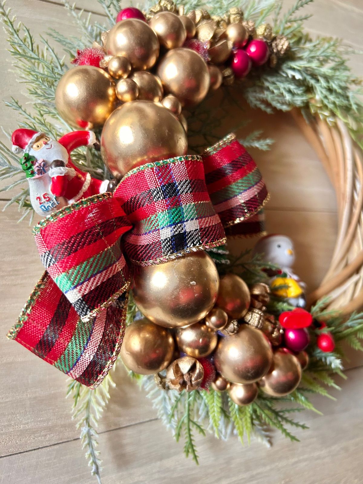 クリスマスリース りんご・ゴールド・レッド・リース (53R33) Xmas X'mas