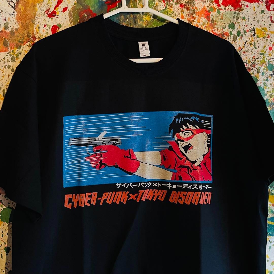 アキラ リプリント Tシャツ 半袖 メンズ 新品 個性的 黒 XL AKIRA ネオ