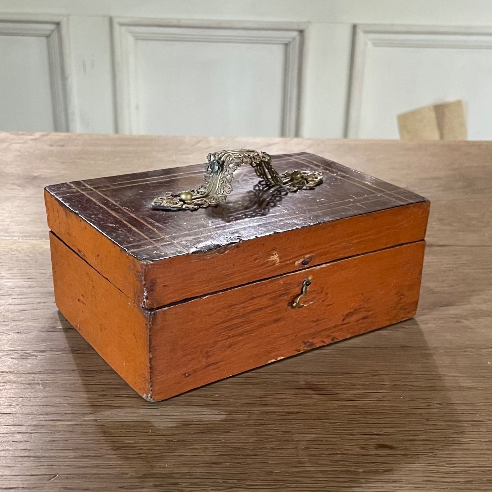 アンティーク ボックス銀色装飾フランス蚤の市