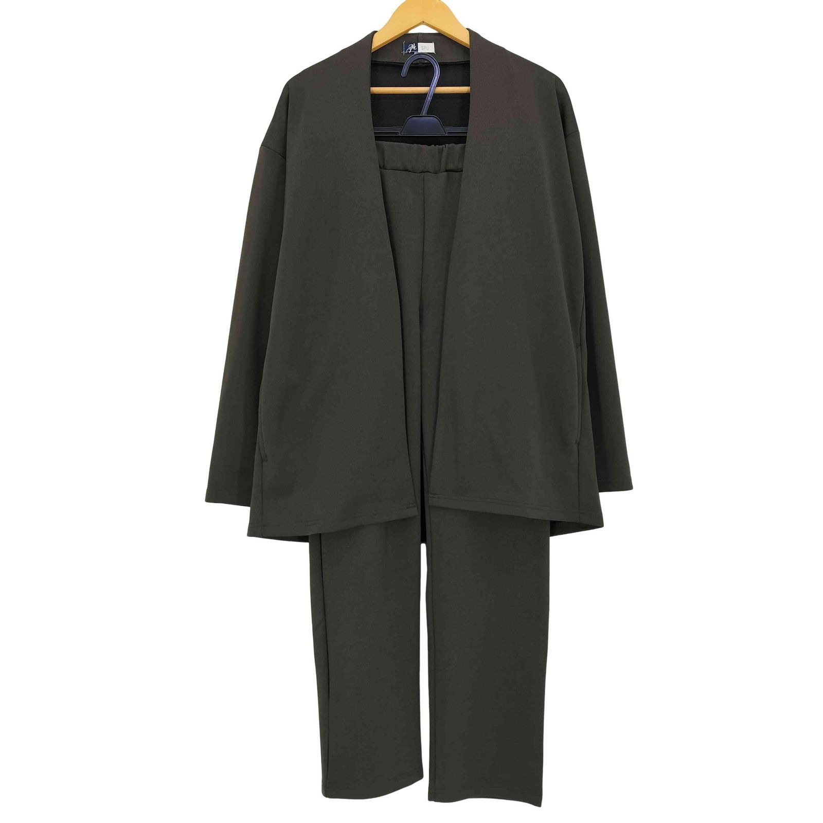 スプ SPU ハイストレッチリラクシング ノーカラー セットアップ メンズ  XL