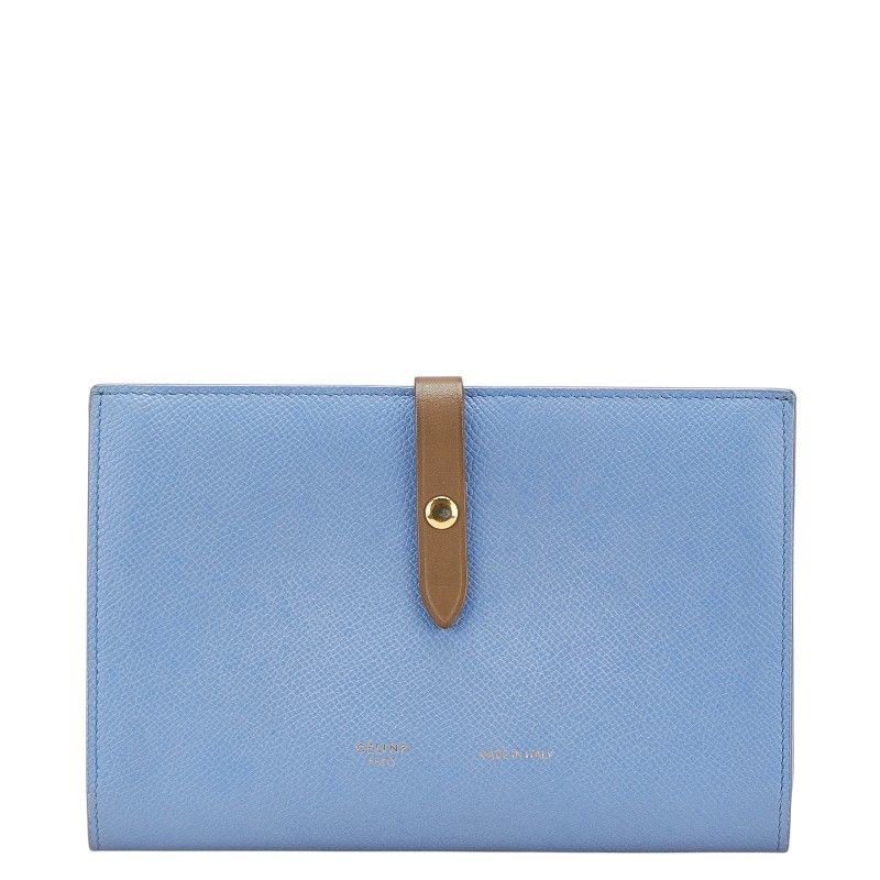 セリーヌ ラージ マルチファンクション ブルー グレージュ レザー レディース CELINE 1-0203623