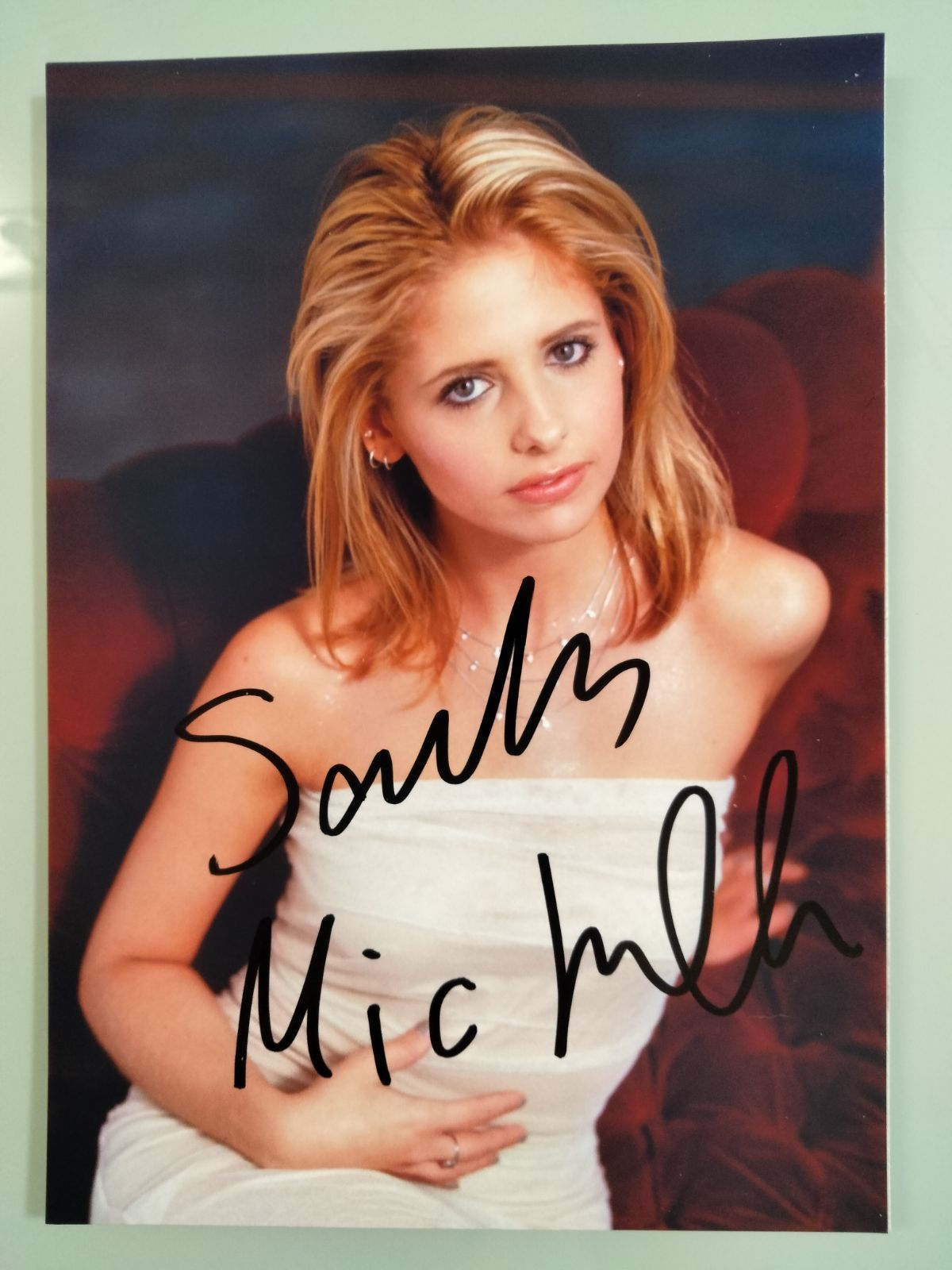 サラ・ミシェル・ゲラー直筆サイン入り2Lサイズ写真‥Sarah Michelle  