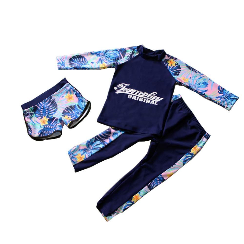 Ymgot キッズ 水着 女の子 男の子 セパレート 子供 水着 3点セット ジュニア 水着 ラッシュガード スイムウェア