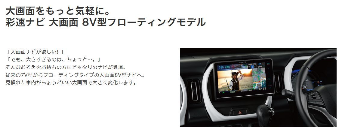 ケンウッドMDV-S811HDFフローティング8V型彩速ナビBluetooth/フルセグ/ハイレゾ/DVD/CD録音/HDMI入力対応 - メルカリ