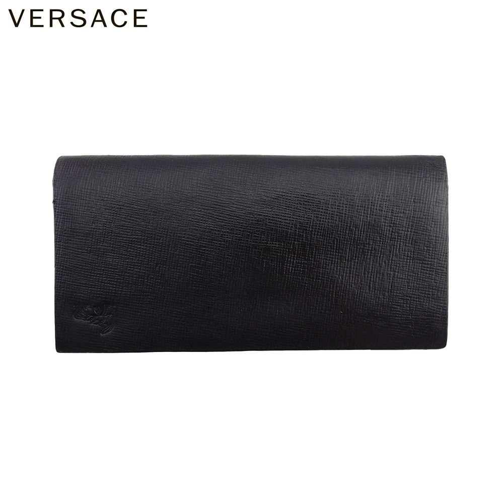 ★極美品★VERSACE ヴェルサーチ 本革 長財布 メデューサ金具 ブラック 楽天市場】ヴェルサーチ 財布 本革 メデューサ メンズ ブランド