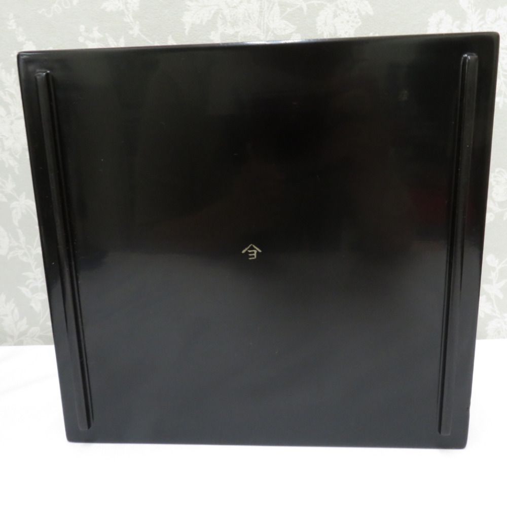 骨董・民芸品 輪島塗 重箱 五段重 御重 嘉美漆器店 黒塗内朱 沈金