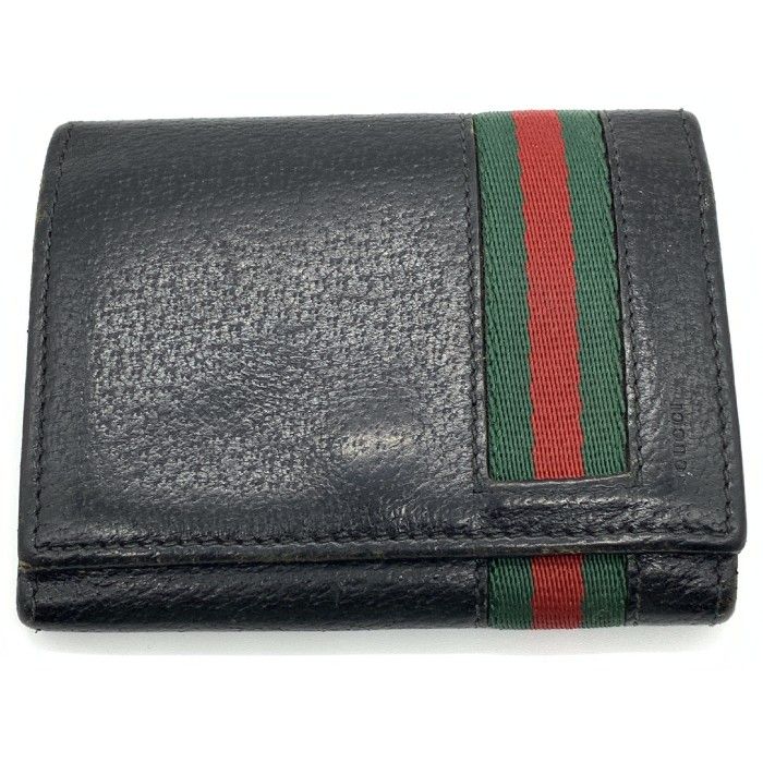 GUCCI グッチ シェリーライン レザー カードケース 名刺入れ ブラック