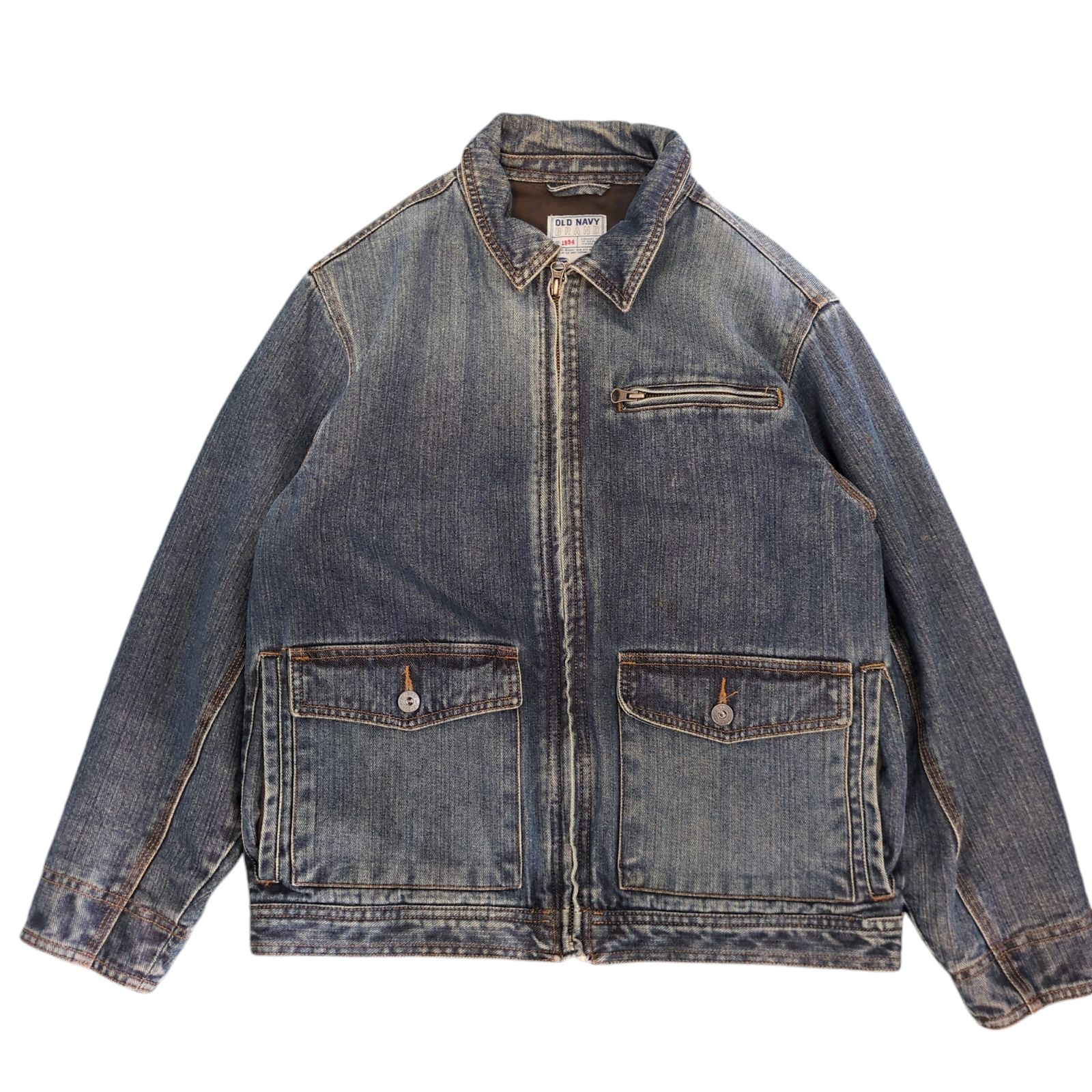 90s OLD NAVY ジップアップデニムジャケット 裏フリース - メルカリ