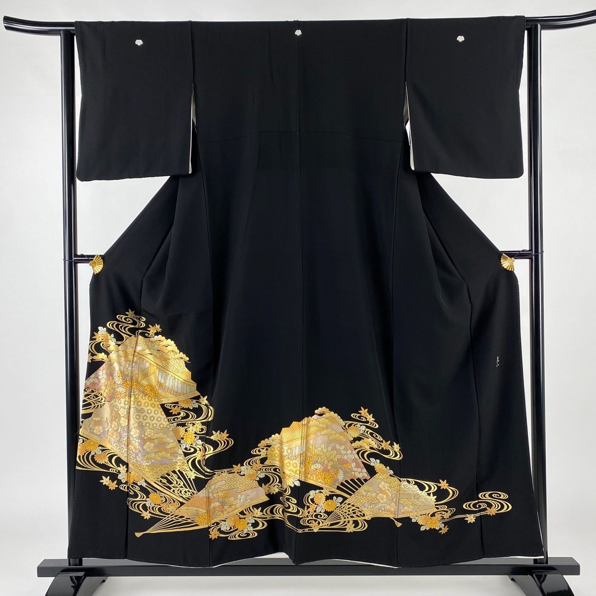 j正絹 作家物落款 黒留袖 シンプルゆったりワンピース kimono-rental_mito-408
