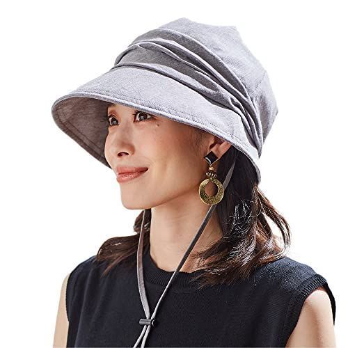 【開店記念セール】グレー_頭囲/54~59cm [アイメディア] レディースキャスケット・ハンチング帽 小顔魅せUVキャスケット帽子 グレー 頭囲/5459cm