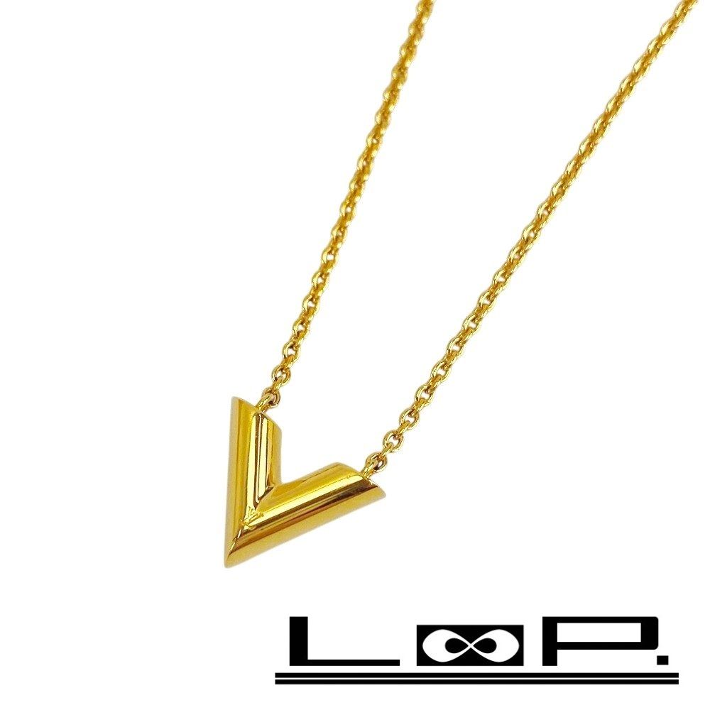 新同 ルイヴィトン エセンシャル V ネックレス GP ゴールド M61083 441189 1