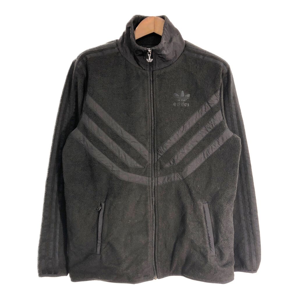 adidas アディダス フリースジャケット スポーツ ブラック (メンズ L) 中古 古着 S3664